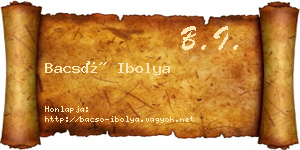 Bacsó Ibolya névjegykártya
