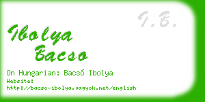 ibolya bacso business card